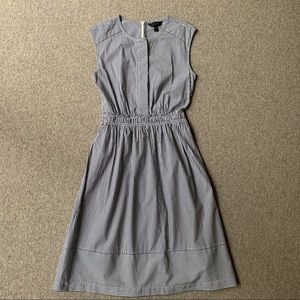 Striped button front midi dress ftom J Crew